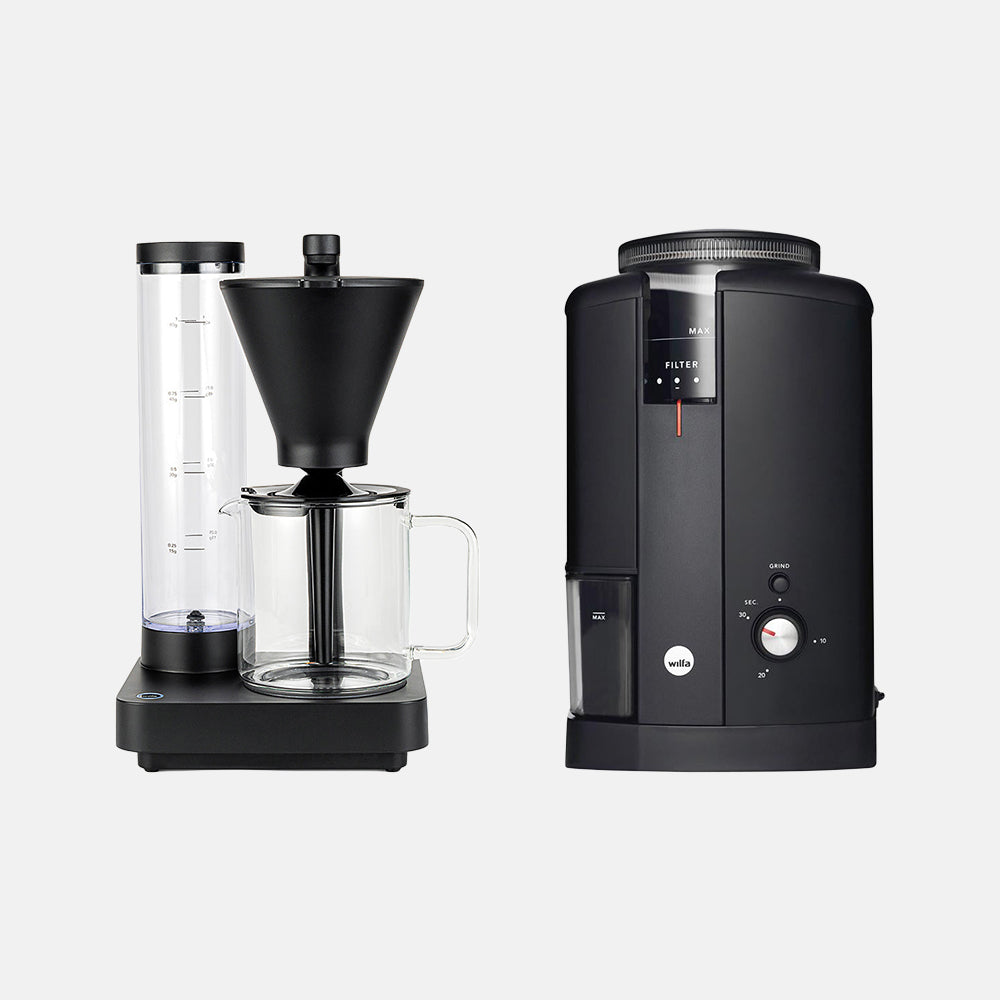 Wilfa Performance Compact Coffee Maker Svart Aroma Precision Coffee Grinder Black Bundle