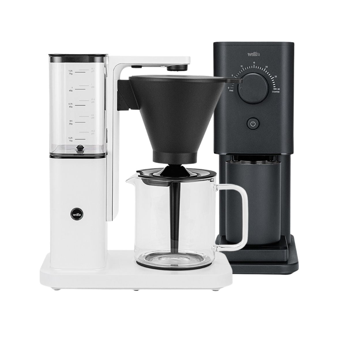 Wilfa Zense Coffee Maker (White)  and Zense Coffee Grinder Bundle