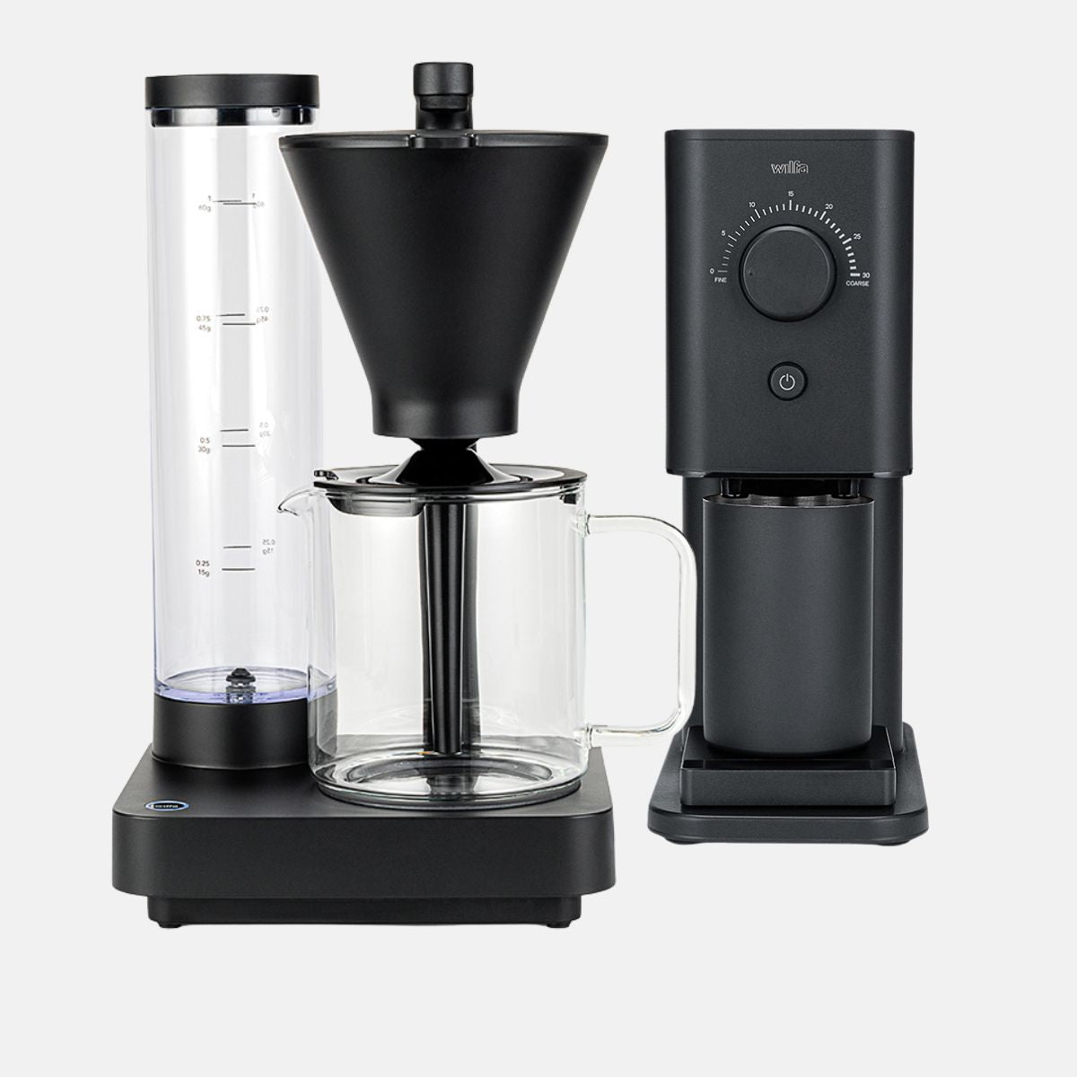 Wilfa Performance Compact Coffee Maker (Black) and Zense Coffee Grinder (Black) Bundle