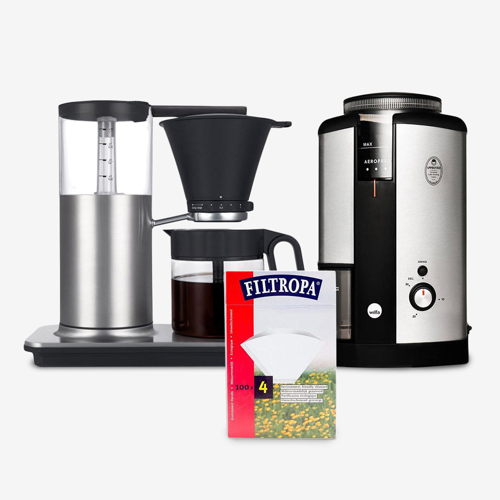 Wilfa Classic+ Coffee Maker and Coffee Grinder Bundle (Silver)